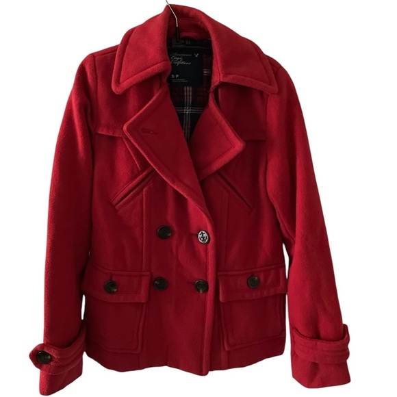 American Eagle Outfitters Wool Blend Double Breasted Lined Coat-Size S - Picture 3 of 7